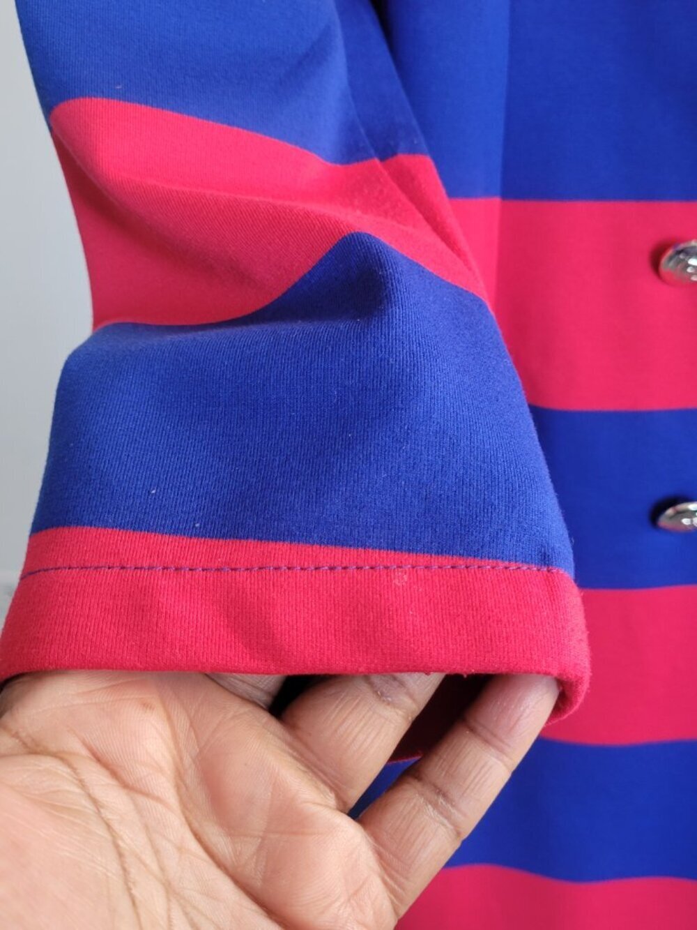 New York & Company Red & Blue Striped Blazer Dress - Picture 13 of 16